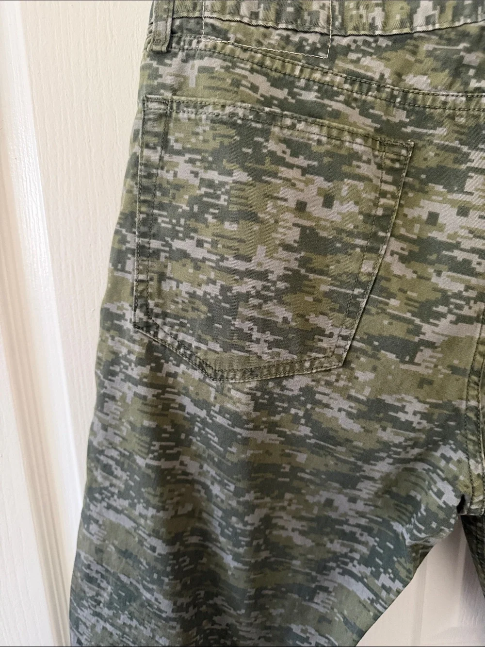 rag & bone Men's Slim Straight Camo Jeans in Olive and Gray